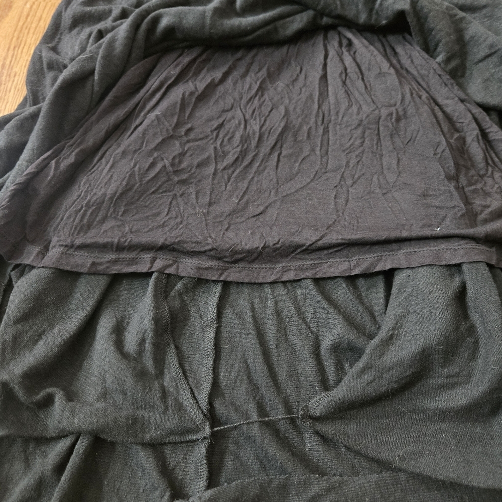Free People Guaze Midi Dress Black Linen Casual A-Line Draped Pockets Keyhole S - Picture 14 of 15
